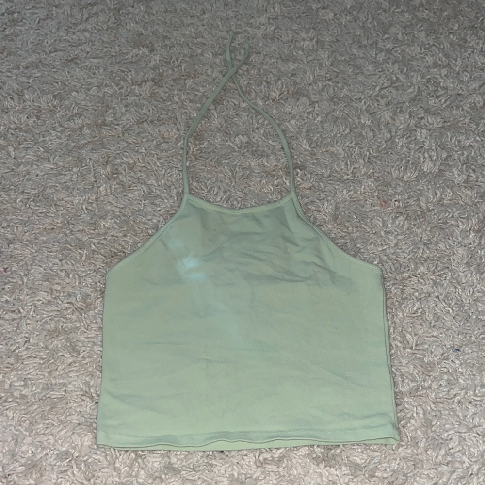 item: brandy Melville halter top 
size: one size 
color: pale green